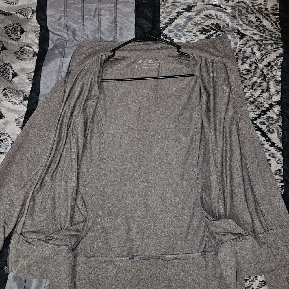 NEW Eddie Bauer Women's Gray Full Zip Track Jacket Size L Lightweight - Picture 10 of 10